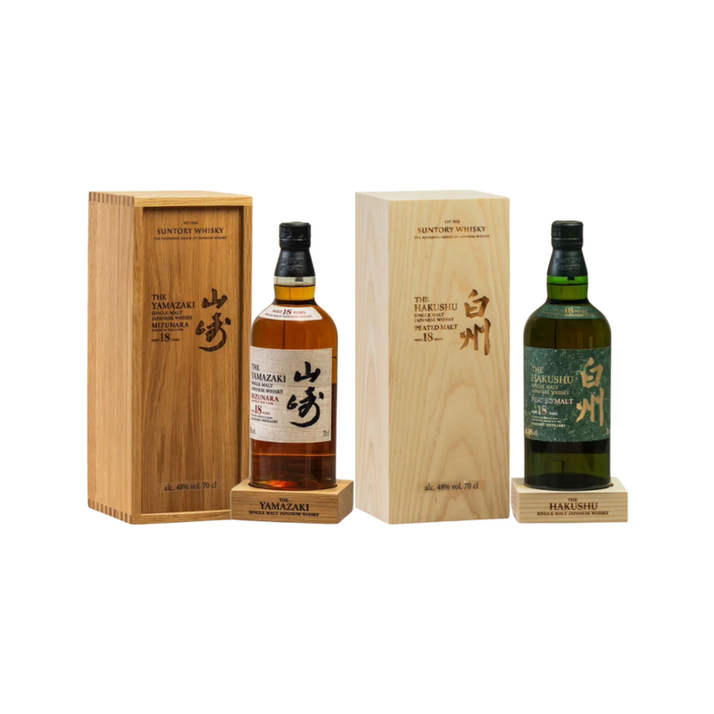 山崎18年水楢桶 + 白州18年泥煤風味 限量套組