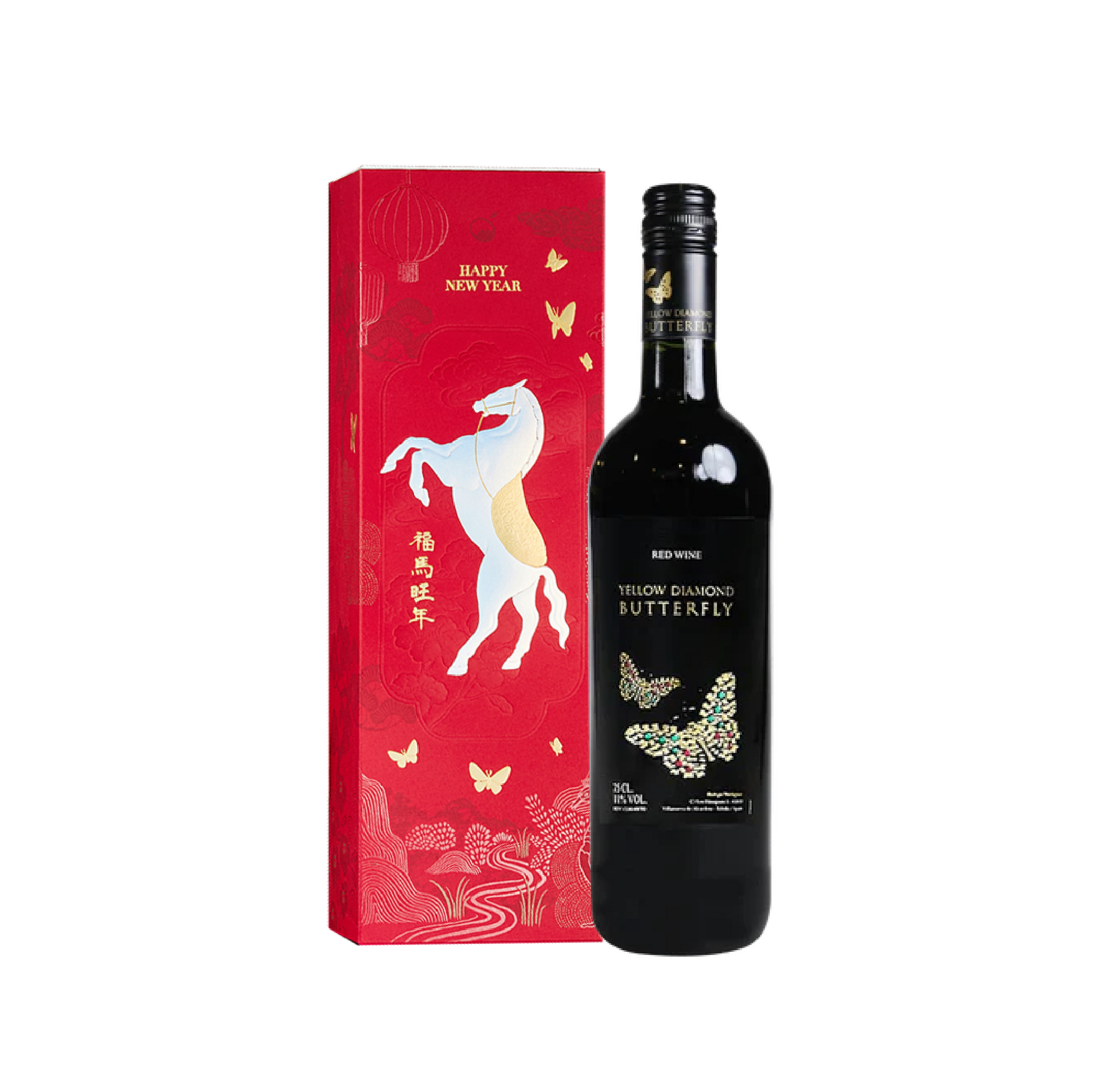 彩鑽蝶戀 紅酒 2026馬年春節單入禮盒