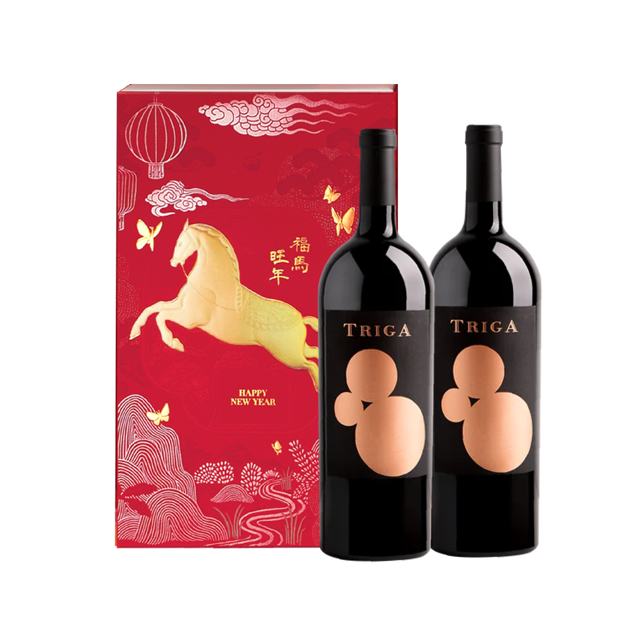 富飛酒莊 黃金三脈頂級紅酒 2026年馬年春節雙入禮盒