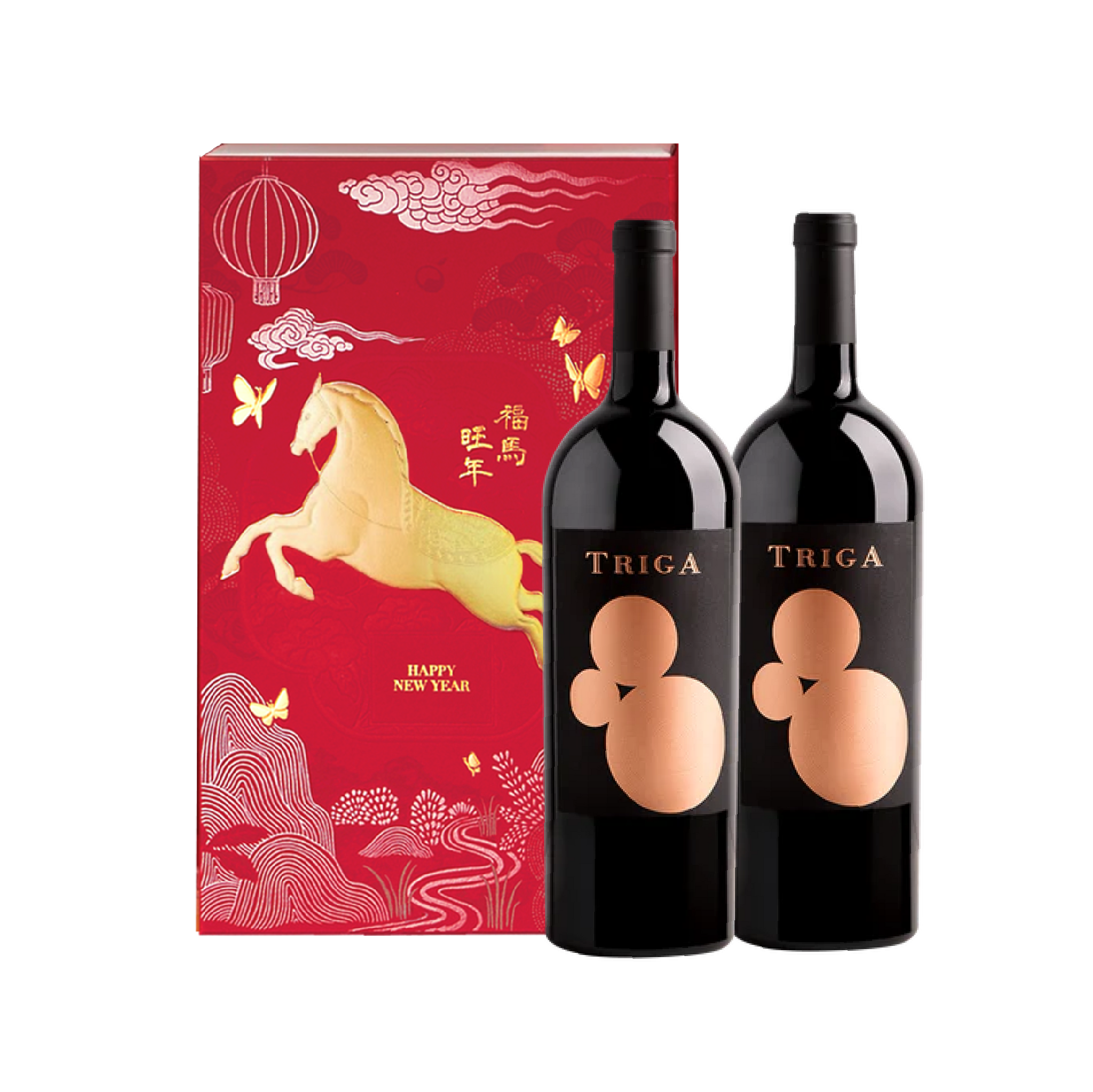 富飛酒莊 黃金三脈頂級紅酒 2026年馬年春節雙入禮盒