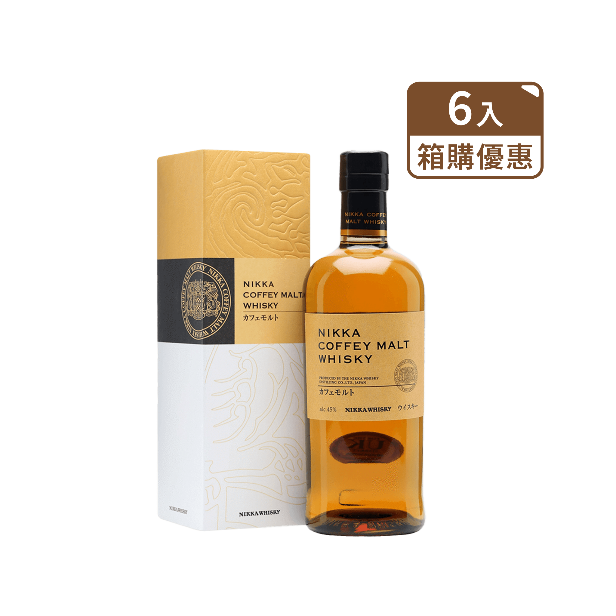 【箱購6入】NIKKA一甲 科菲純麥威士忌 Nikka Coffey