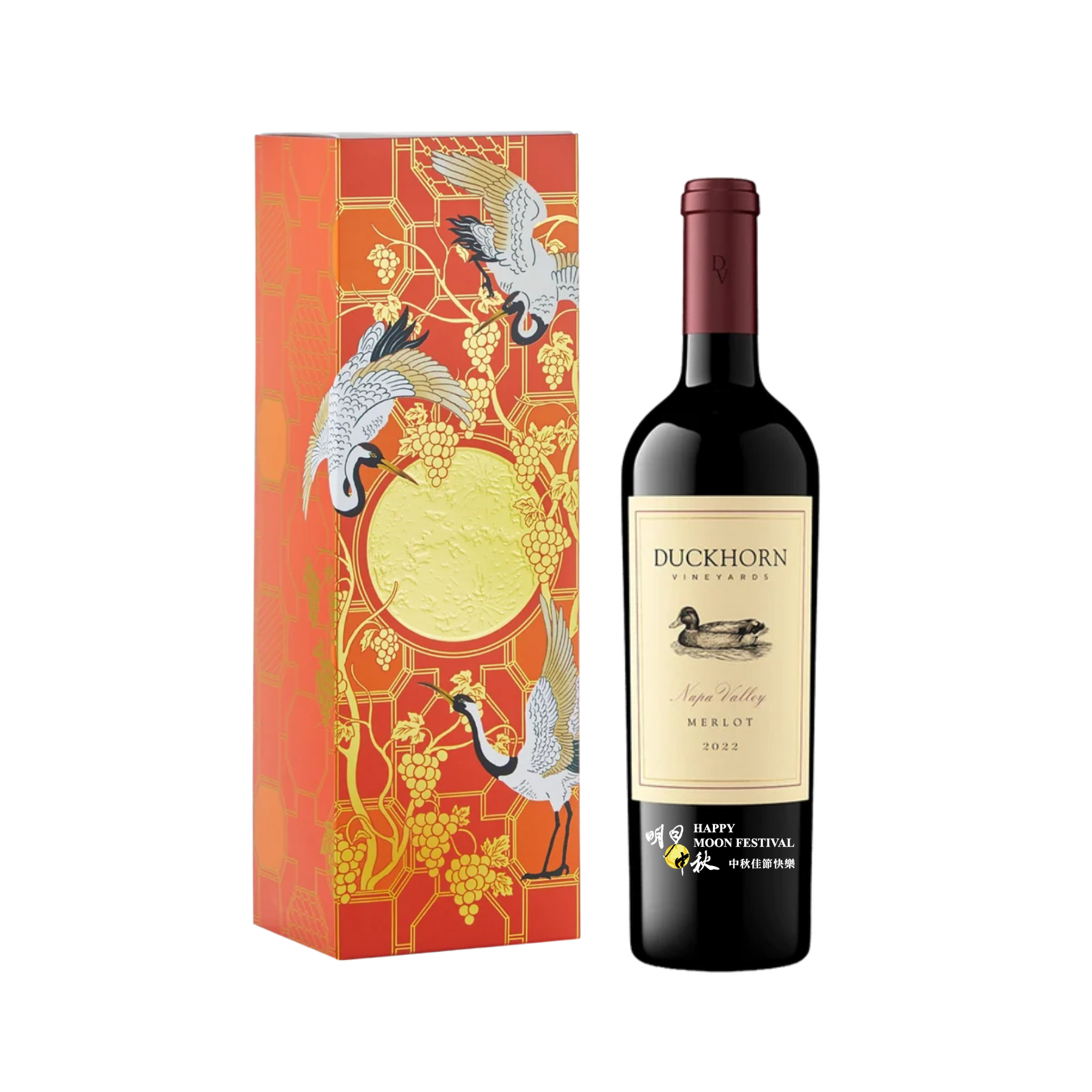 中秋葡萄酒禮盒 達克宏酒莊 那帕梅洛紅酒【單入金鶴款】