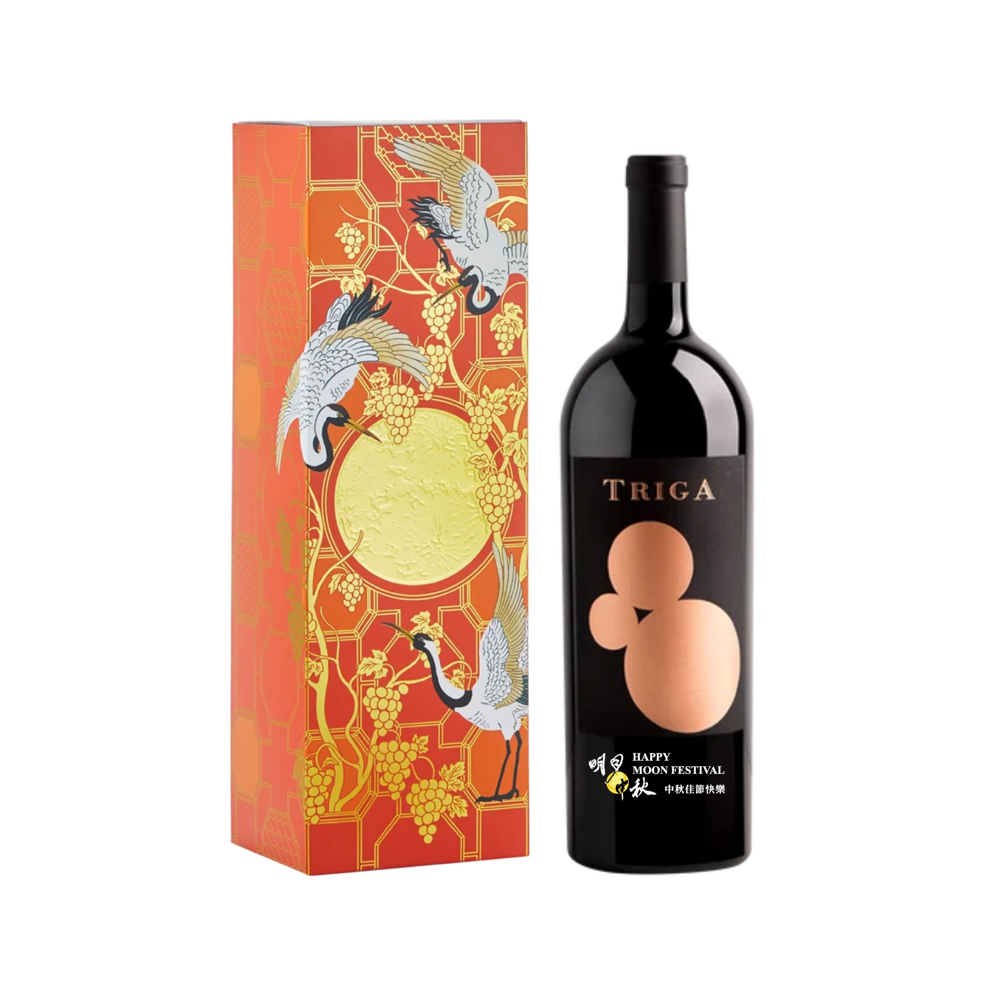 中秋葡萄酒禮盒 富飛酒莊 黃金三脈頂級紅酒【單入金鶴款】